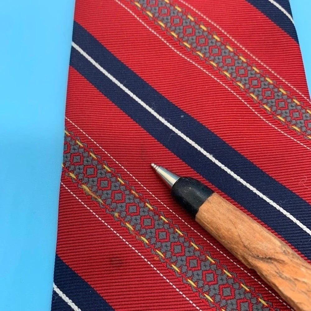 Vintage Ketch Red Striped Men's Classic Neck Tie Preppy Made in USA